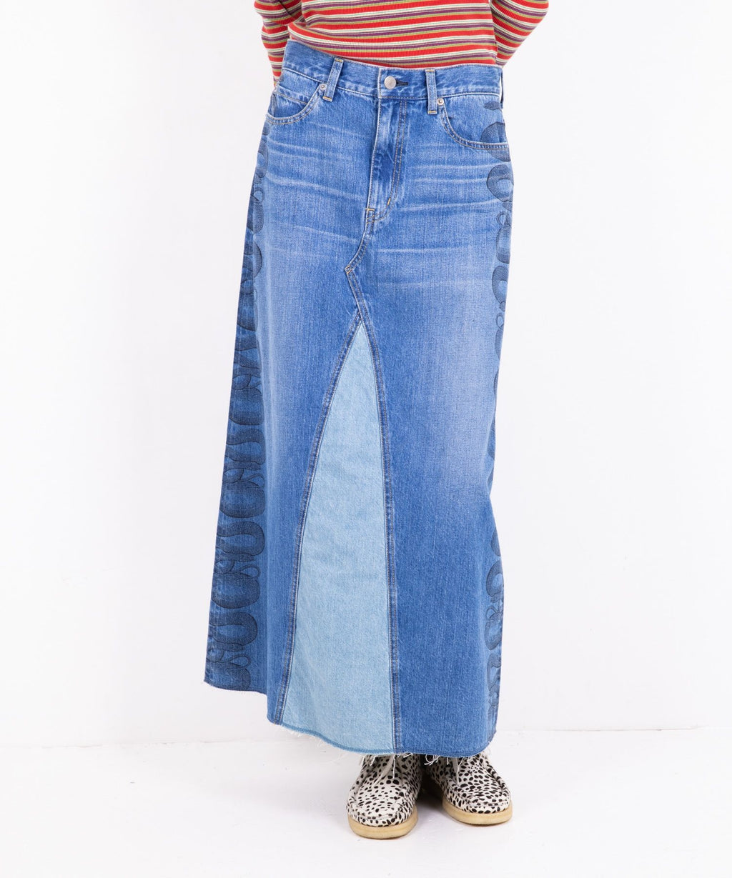 Snake Loop Remake Denim Skirt