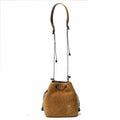 WATER PROOF SUEDE MINI DROW STRING SHOULDER/CAMEL