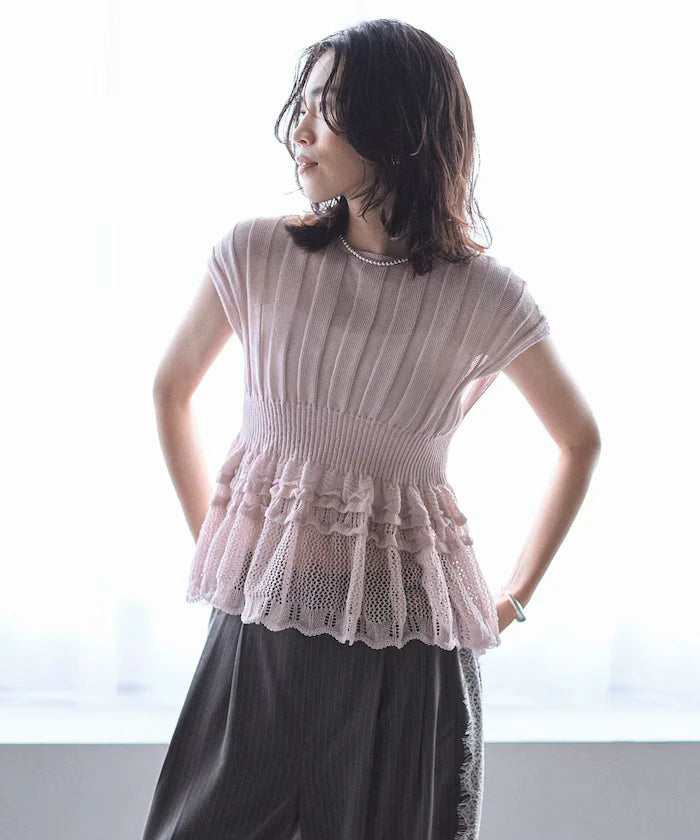 Japan Made Whole Garment Peplum Top