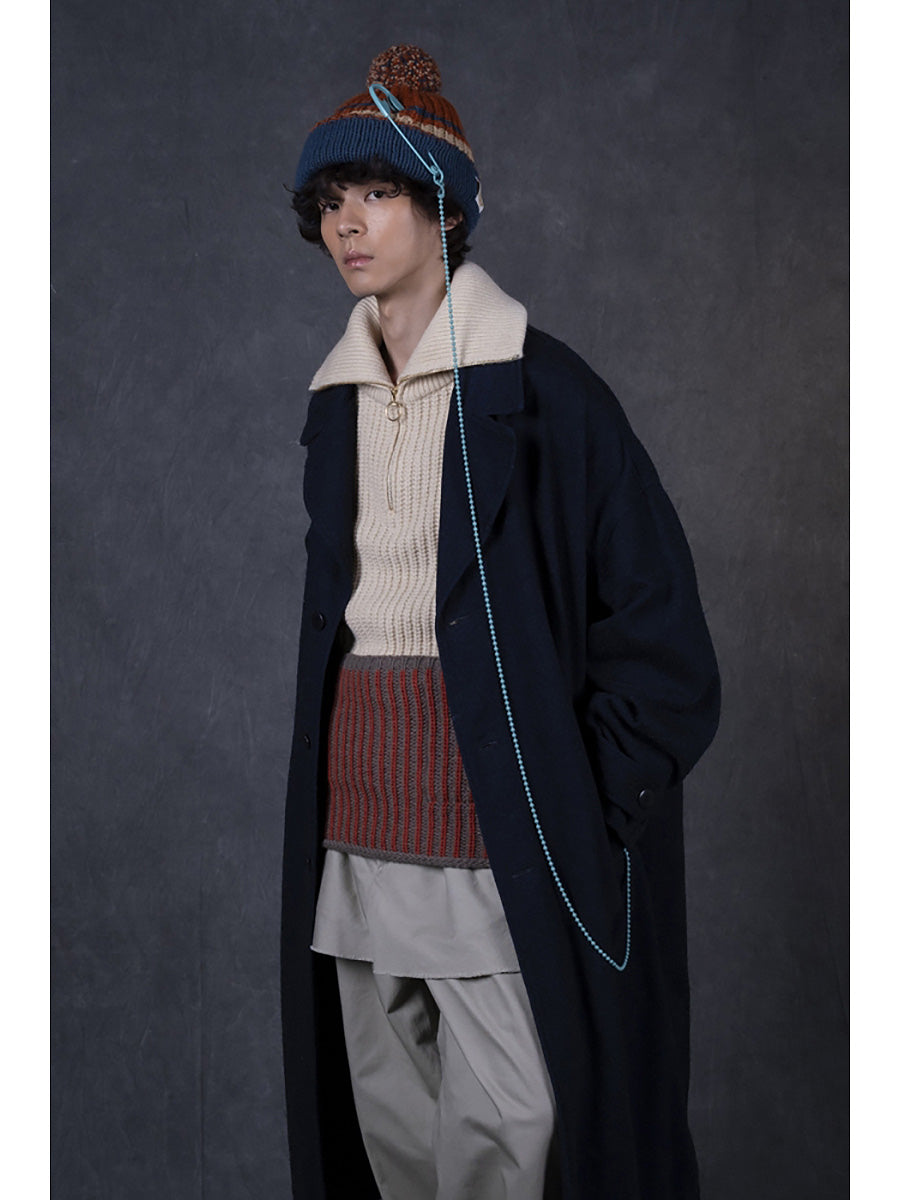 3G Wool Ribbed ZIP UP Pullover