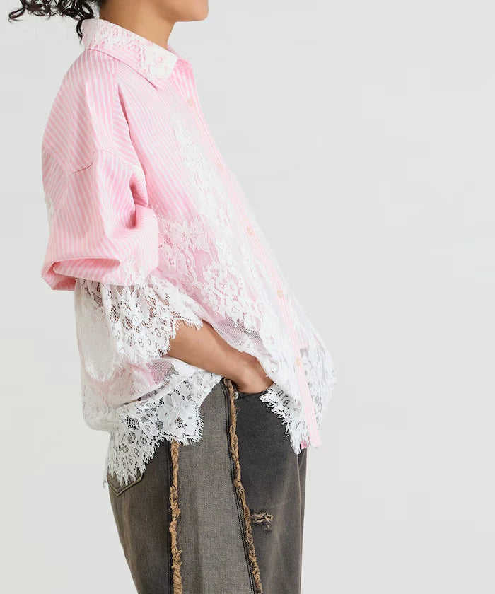 Lace Docking Stripe Shirt