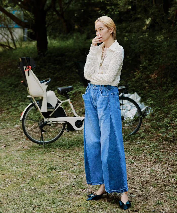 Vintage Remake Tuck Denim Pants