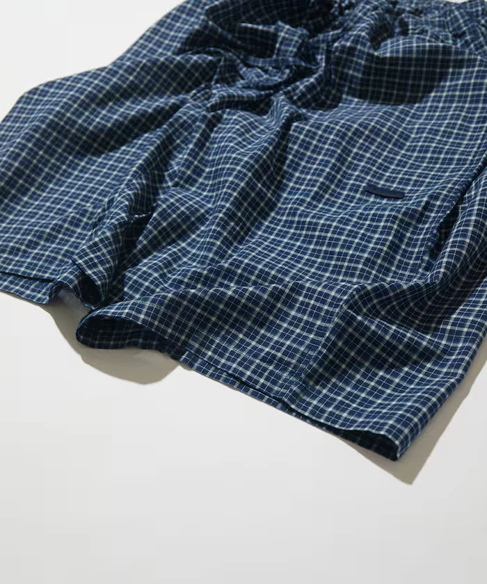 Indigo Madras Check Cropped Easy Pant