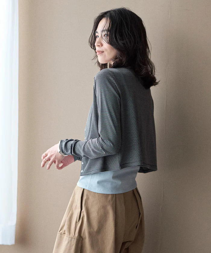 [February 12, 12:00 Release] Layered Set Top / Striped Cardigan & Camisole