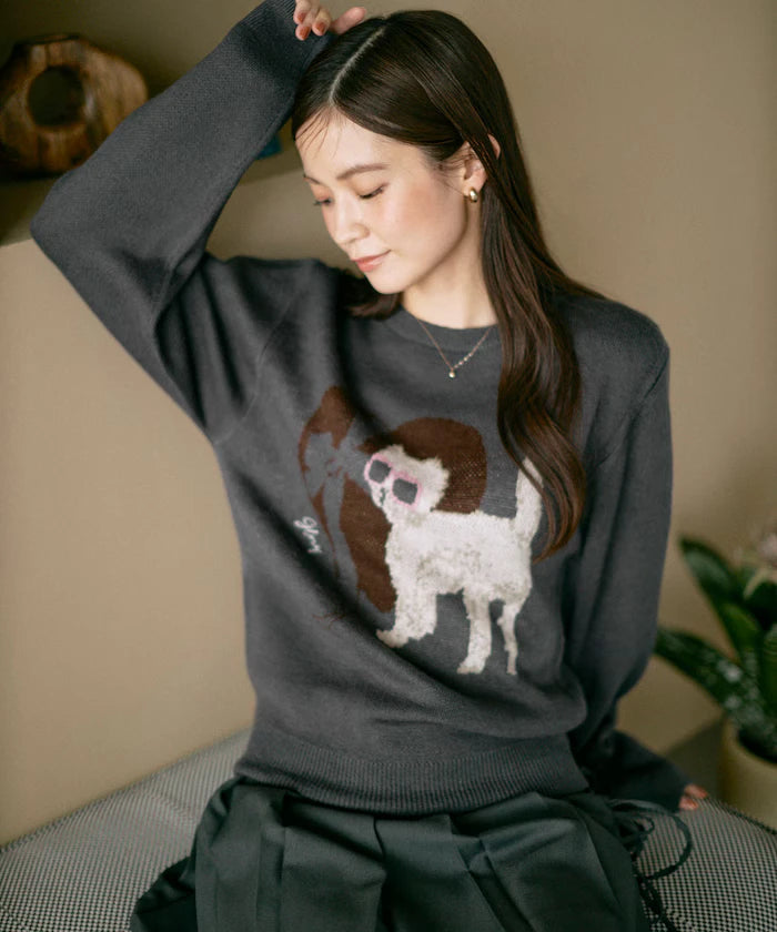 Sweat-like Animal Jacquard Knit