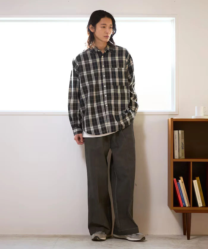 Big Silhouette Ombre Check Shirt / Long Sleeve