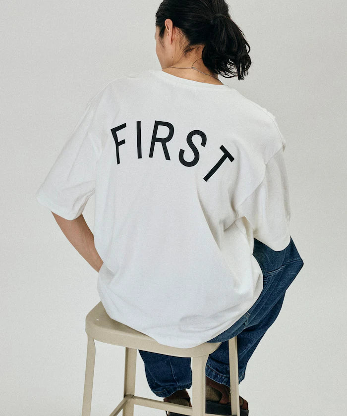 6 oz Front Logo Embroidered Crew Neck T-Shirt / Back Print T-Shirt PRINT ROUND FIRST