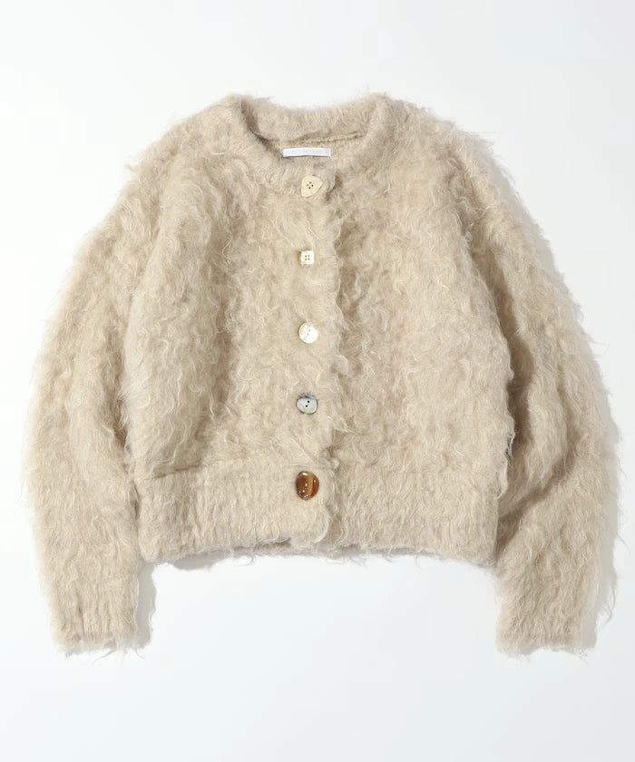 Variation Button Shaggy Knit Cardigan