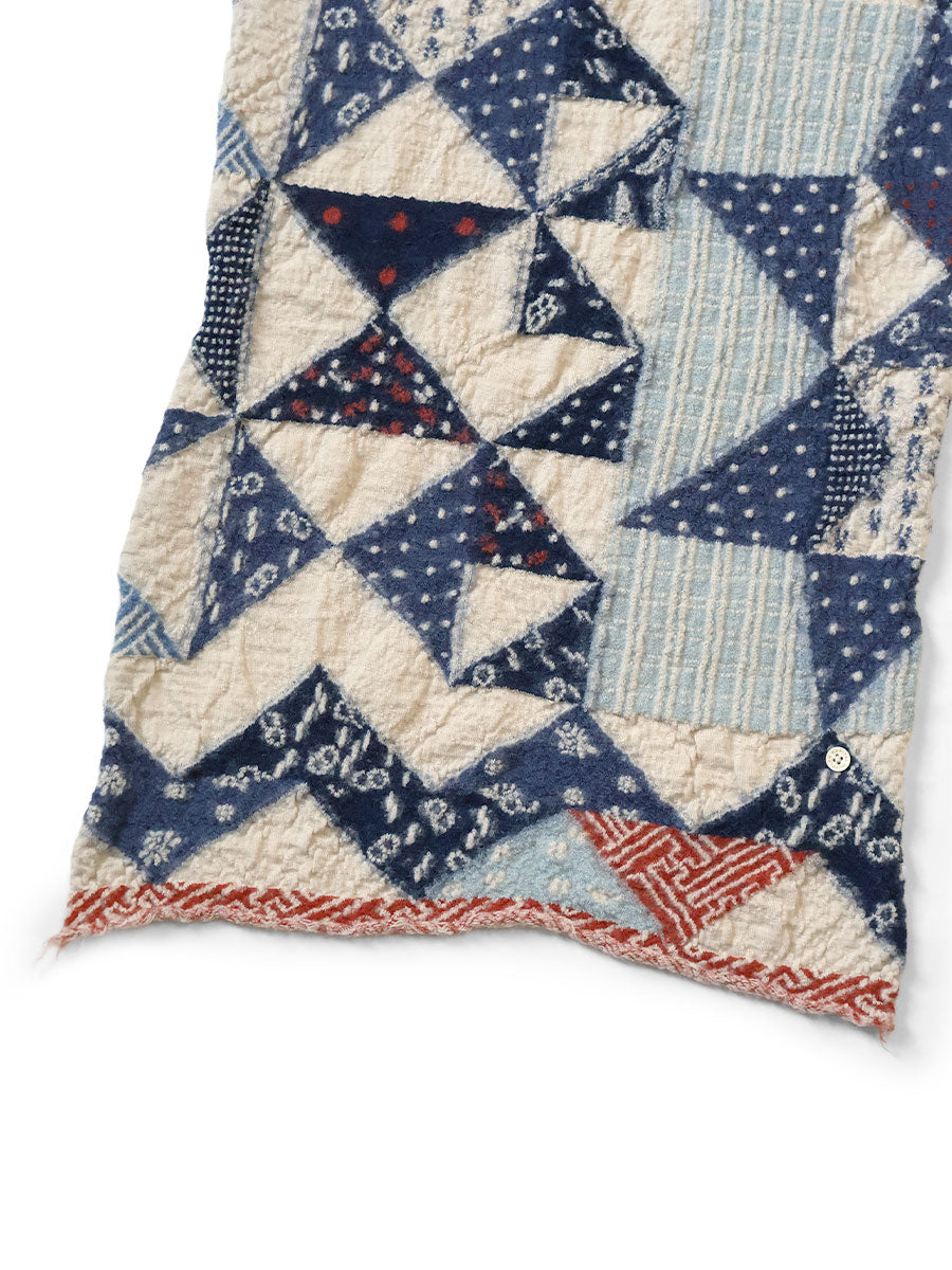 Shrunken Wool Indigo Split HAPPY Scarf
