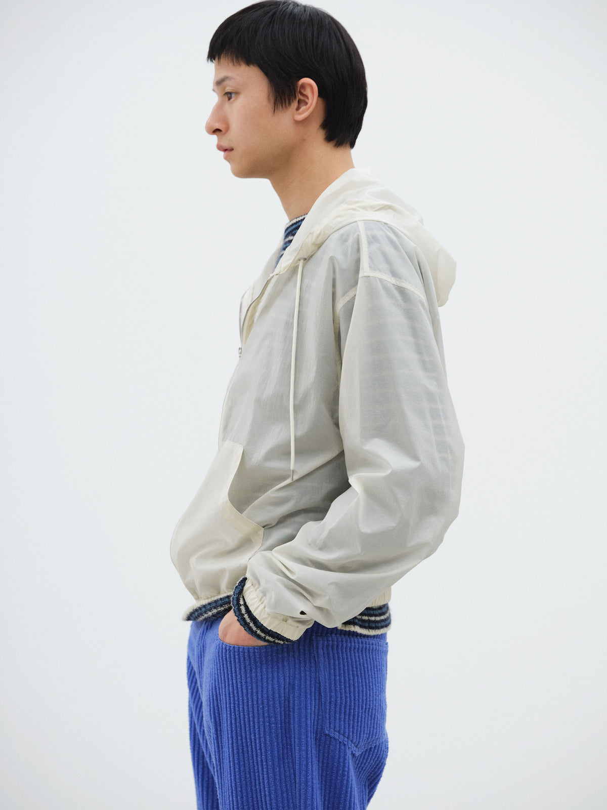 SHEER NYLON RIPSTOP HOODED BLOUSON