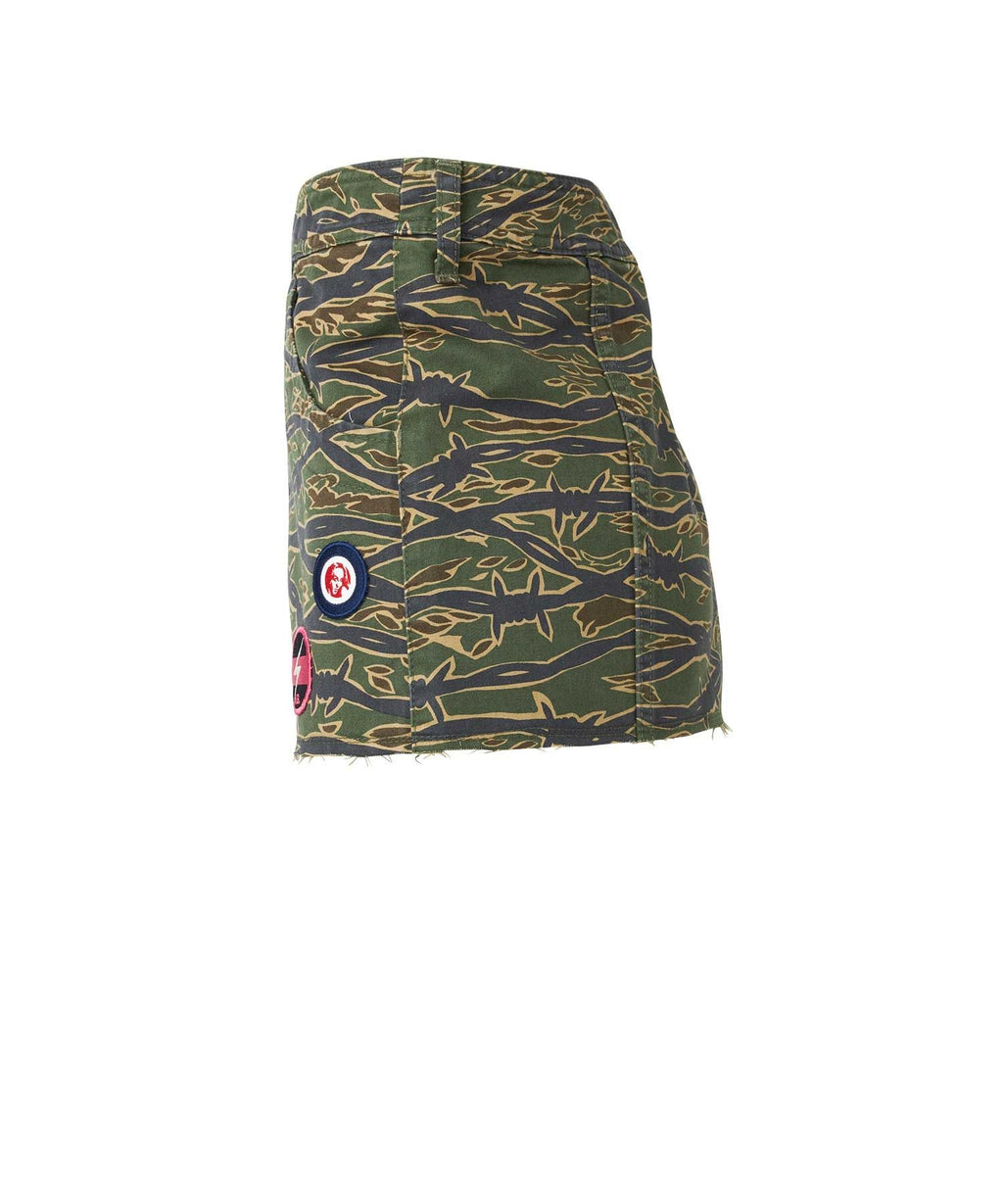Noise Patch Military Low Rise Mini Skirt