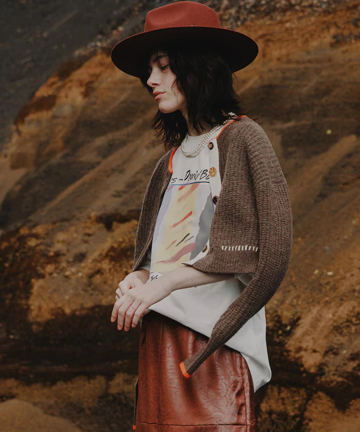 Short Length Color-block Knit Cardigan