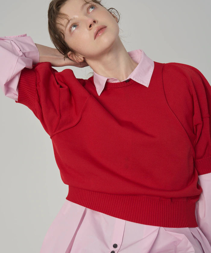 Japan Made Whole Garment Puff Sleeve Top