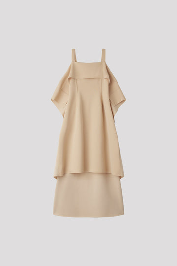 AC MILAN RIB STRAP DRAPE DRESS