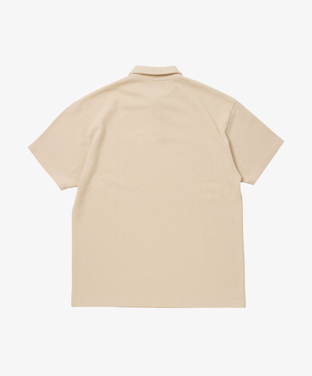 twisted pique polo ivory