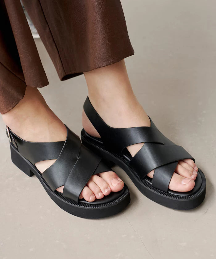 Wide Cross Sandals