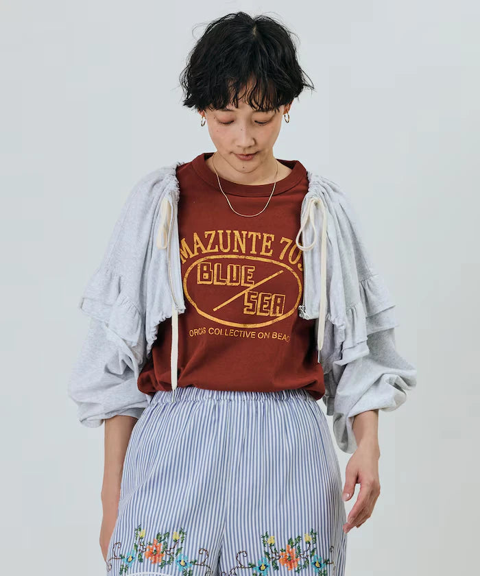 Vintage-Like Used Essence Print T-Shirt