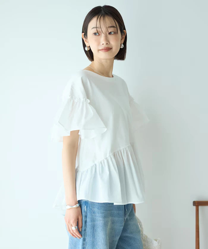 Organic Cotton Frill Sleeve T-shirt