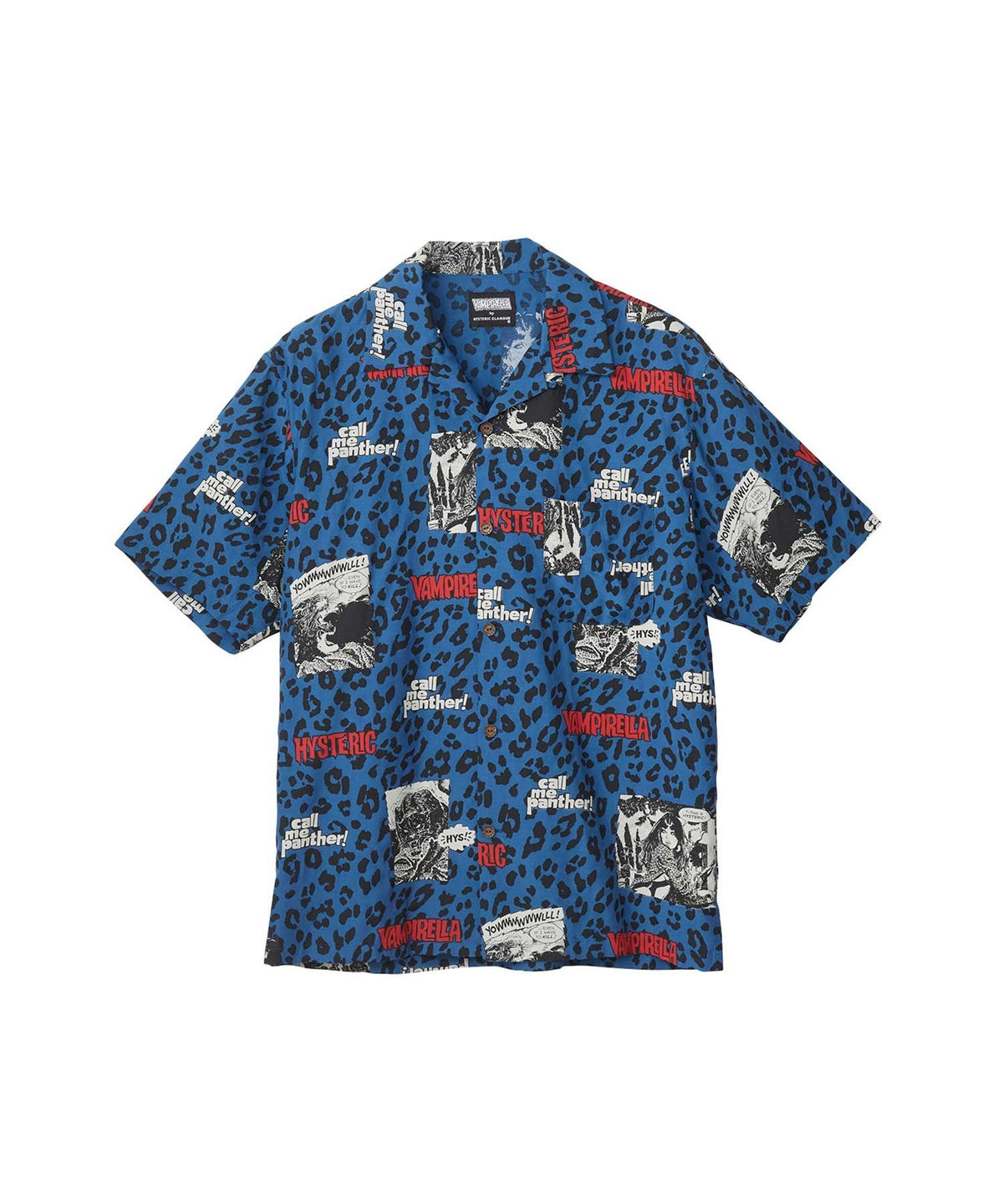 VAMPIRELLA/CALL ME PANTHER Pattern Open Collar Shirt