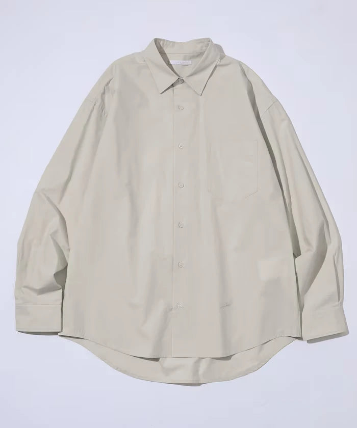 Nuance Color Oversized Regular Collar Long Sleeve Shirt