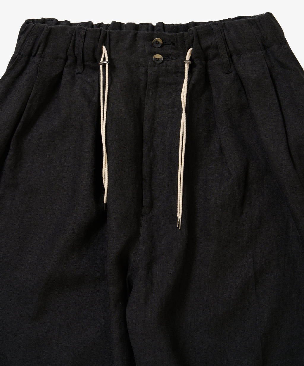 circular short pants linen black