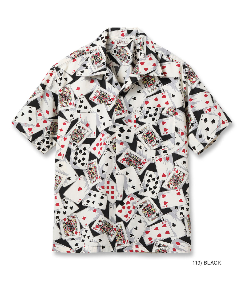 TYPEWRITER COTTON OPEN SHIRT “PLAYING CARDS”