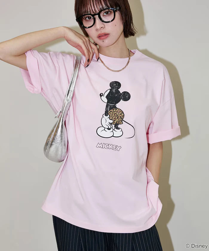 <Functional Material>Mickey Mouse & Minnie Mouse/Face T-Shirt Limited Edition