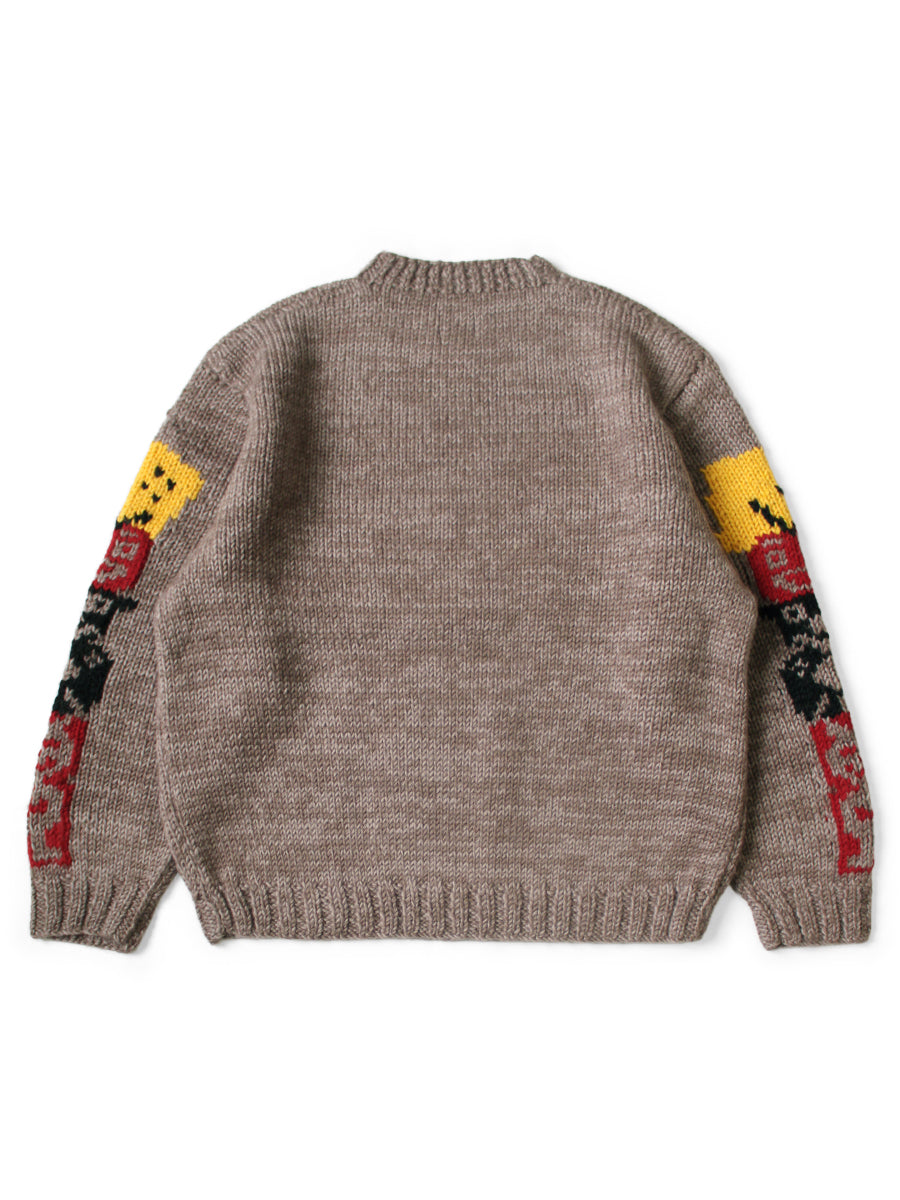 Hand-knit PECKISH totem pole Couching curl...