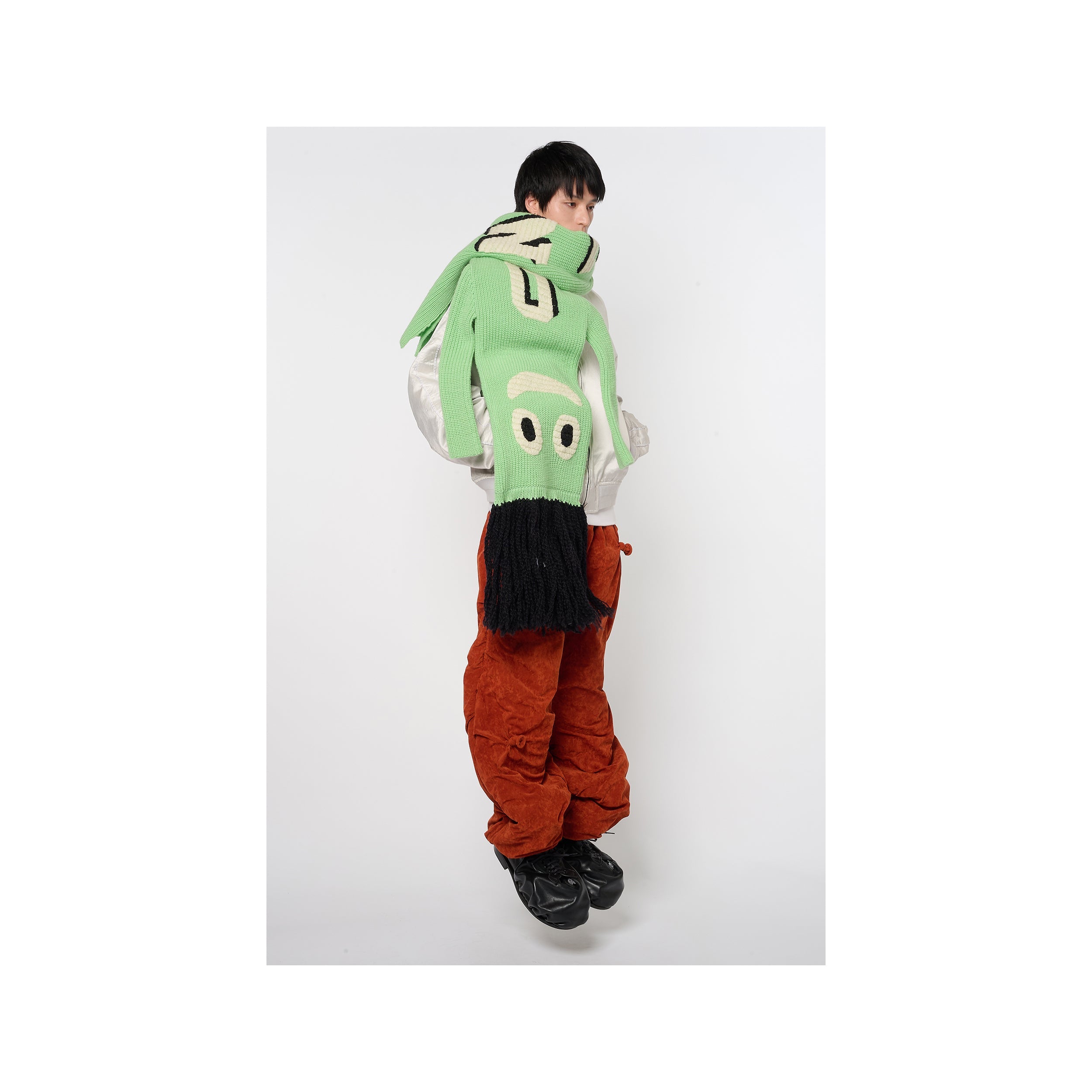 AIR DANCER KNIT DRESS / SCARF：GREEN