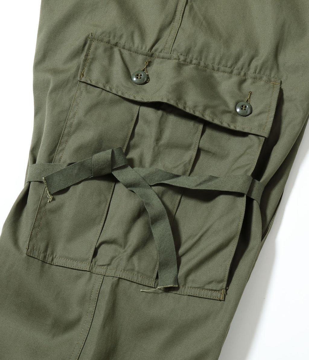 TROUSERS, MEN'S, COTTON WIND RESISTANT POPLIN, OLIVE GREEN, ARMY SHADE 107 SHORT LENGTH