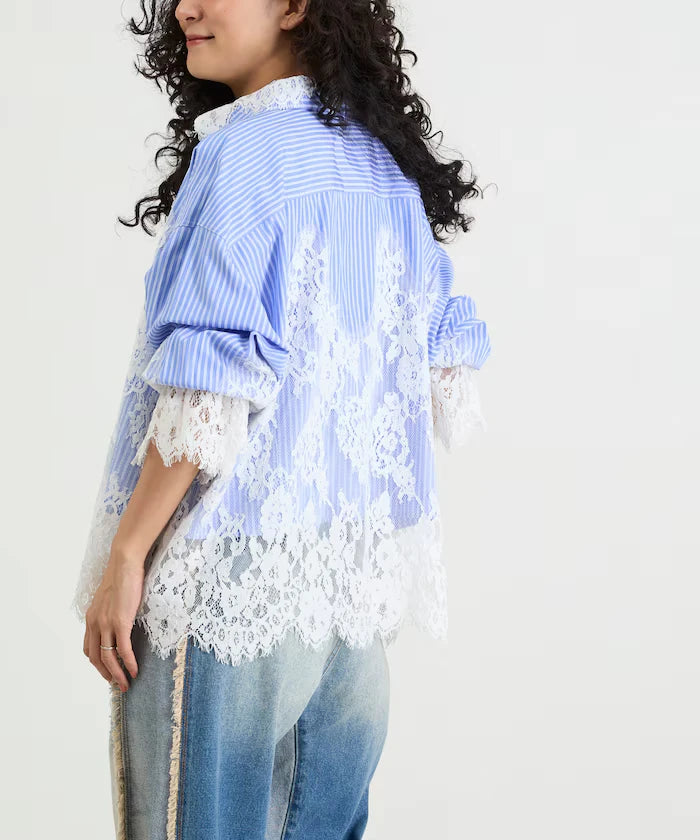 Lace Docking Stripe Shirt