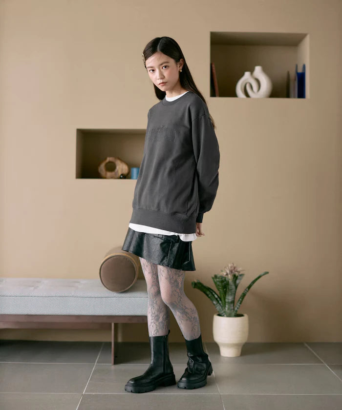 Organic Cotton Animal Logo Print Sweat / CAT / Relaxed Fit / French Terry Sweat