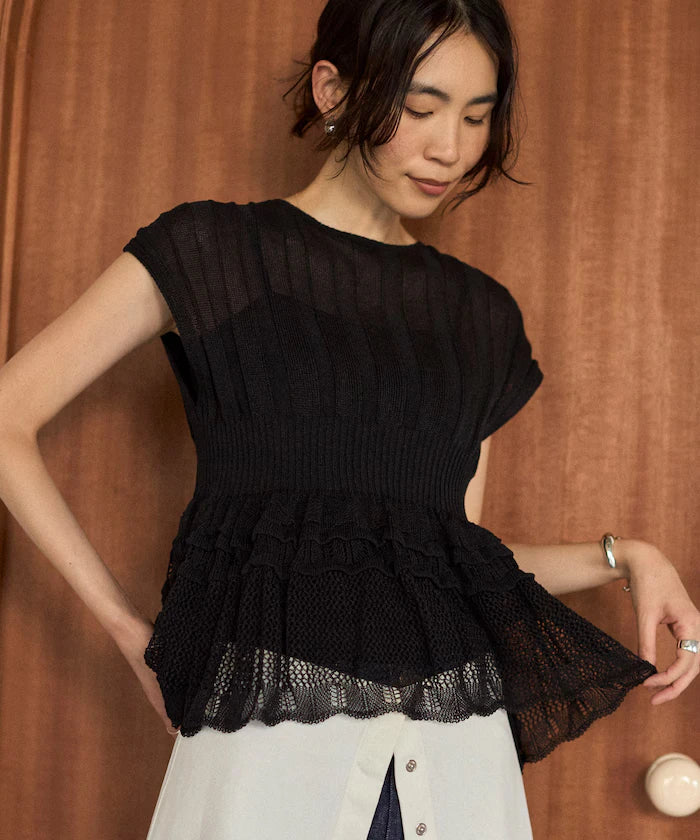 Japan Made Whole Garment Peplum Top