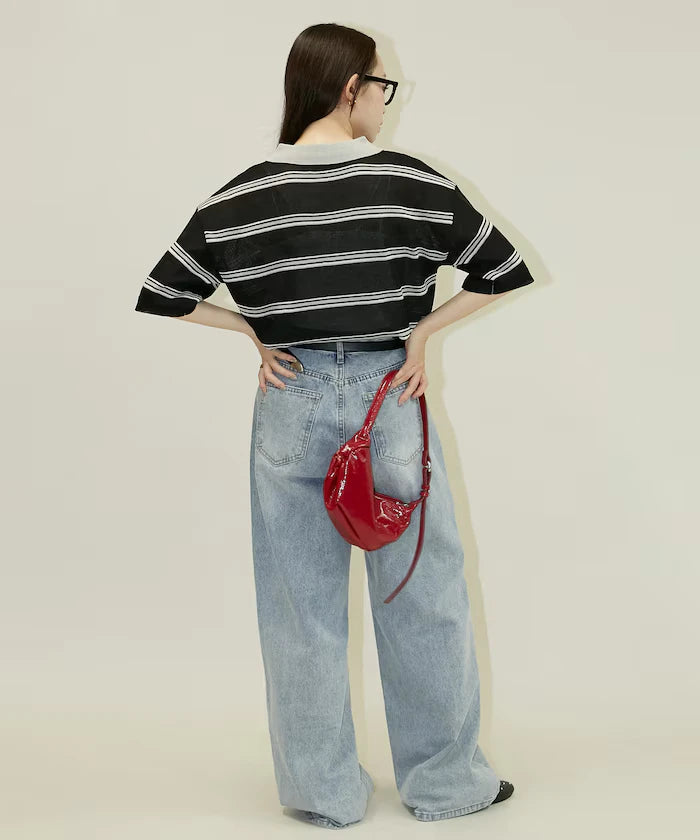 Sheer Border Short Sleeve Polo Summer Knit Limited Release