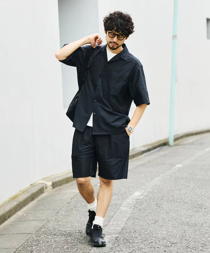 Open Collar Short Sleeve Shirt & Easy Shorts Travel Setup Fabric by SOLOTEX(R)