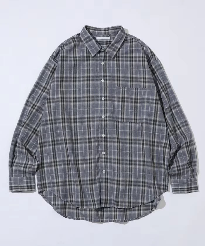 Big Silhouette Ombre Check Shirt / Long Sleeve