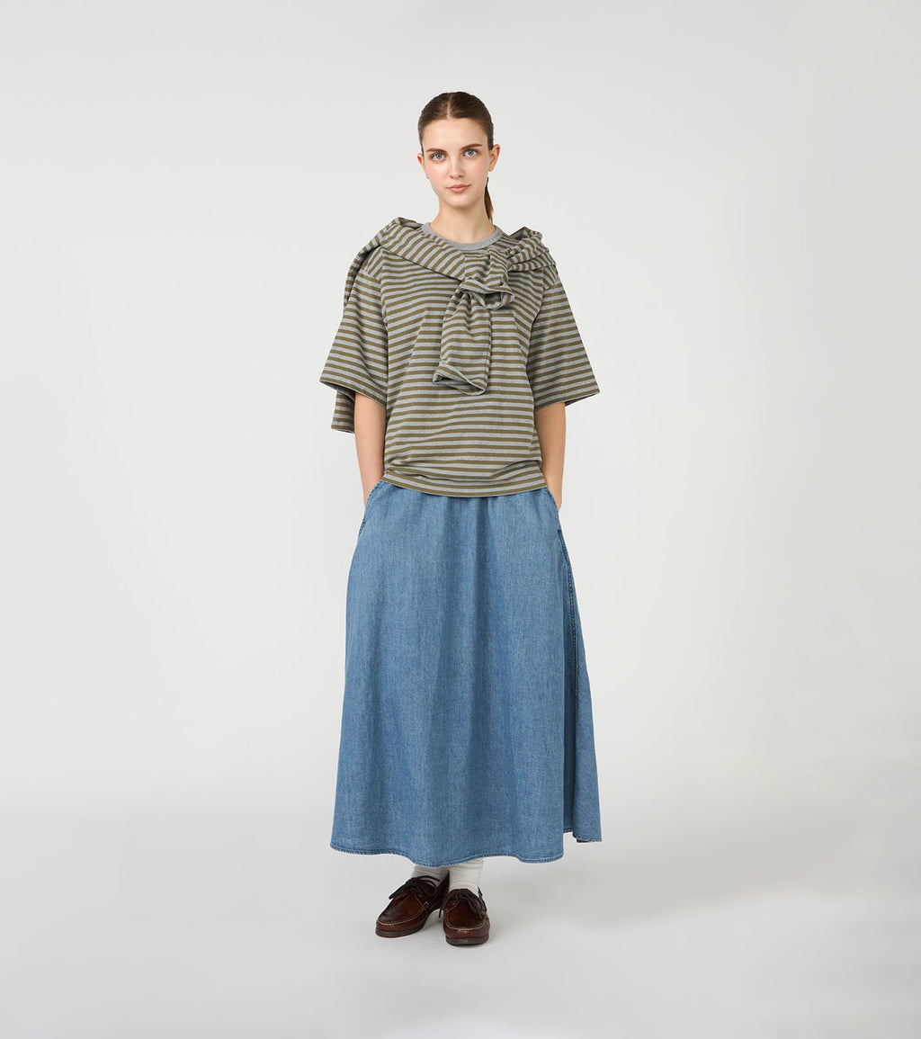 Light Denim Circular Skirt