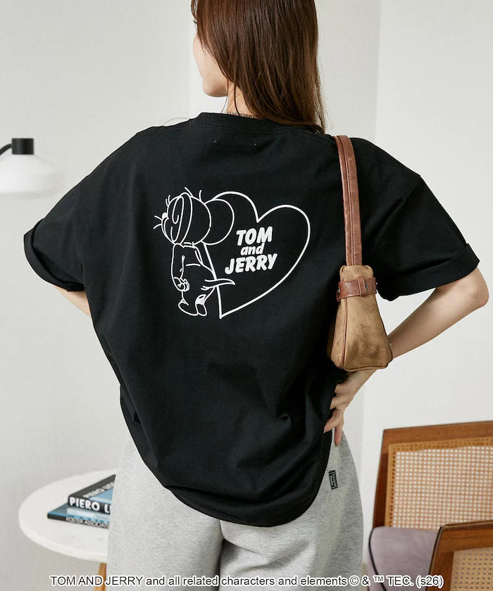<Functional Material> TOM AND JERRY Heart Graphic T-Shirt Limited Edition