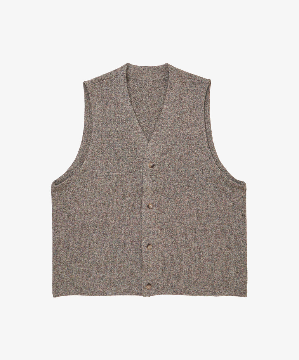 gilet three d knit grey mix
