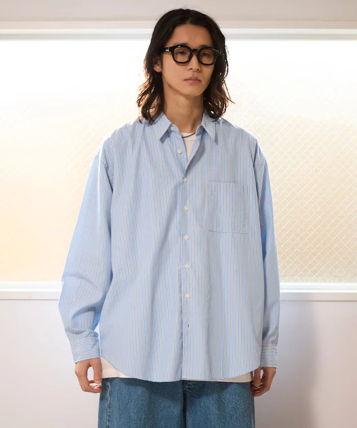 <New Color Added> Relaxed Fit Broad Shirt / Regular Collar / Long Sleeve