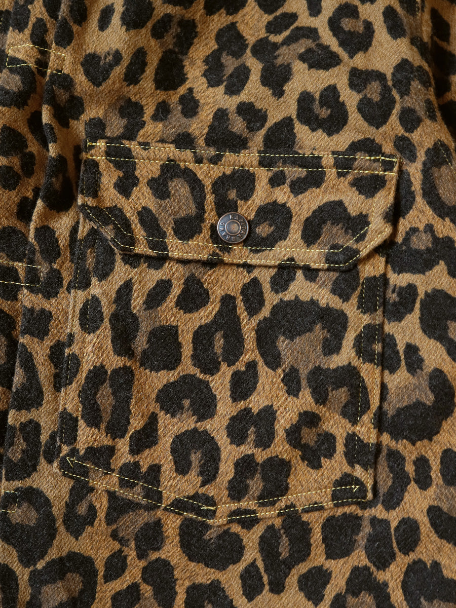 Twill Aging Wool Leopard Pattern 1ST JKT