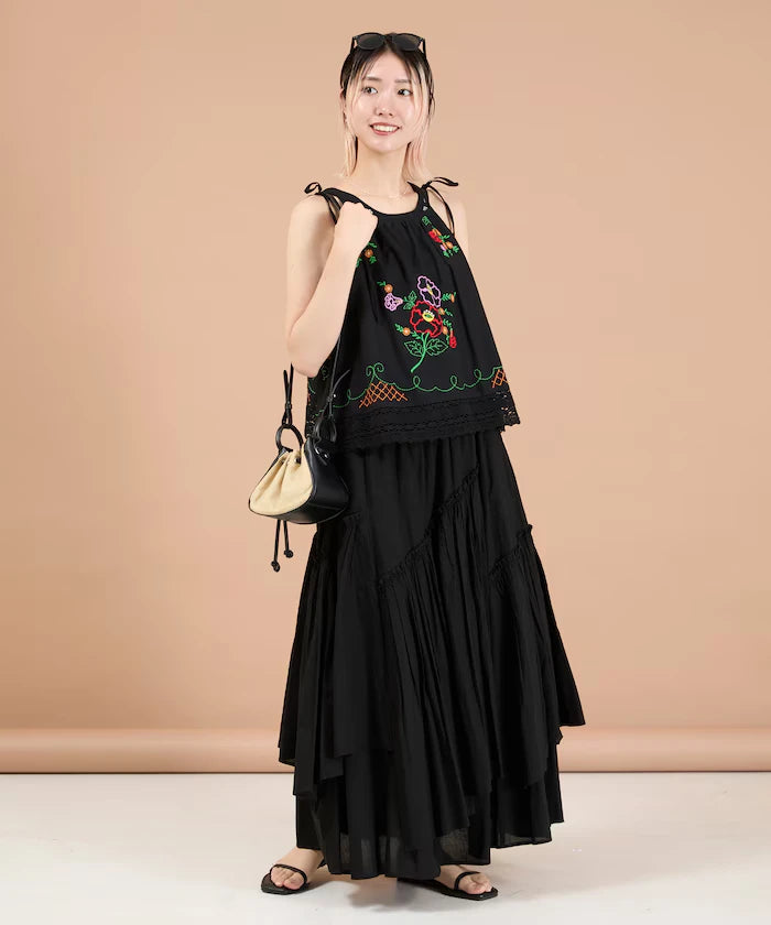 India Shoulder Ribbon Embroidered Remake Style Camisole