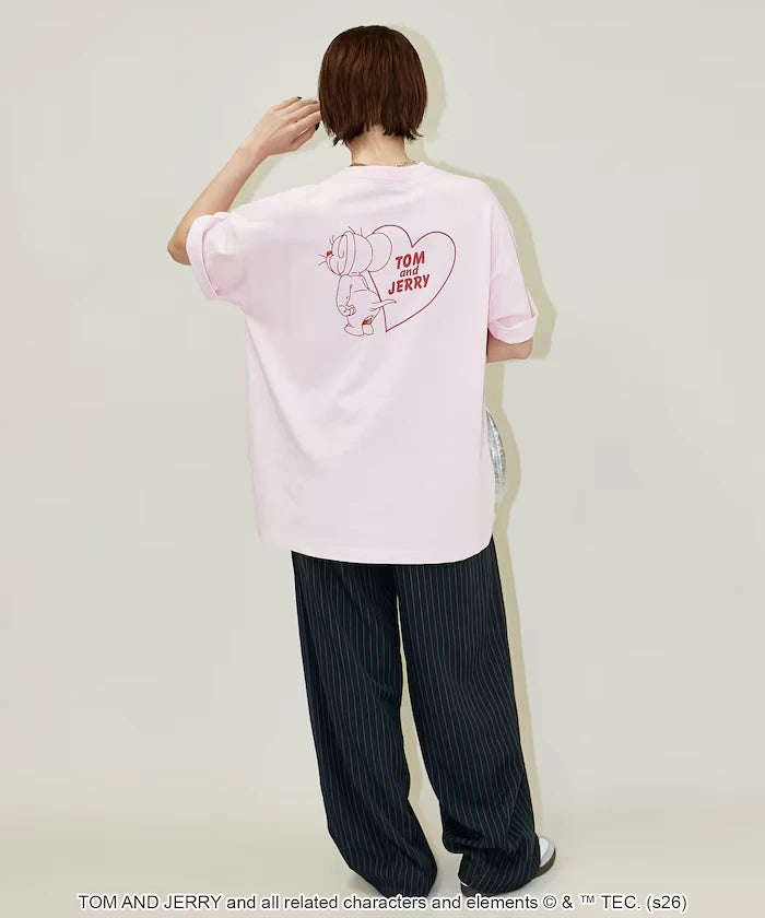 <Functional Material> TOM AND JERRY Heart Graphic T-Shirt Limited Edition