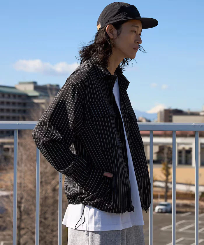 Stripe Shirt Blouson / Setup Compatible / Layer / Relaxed Fit