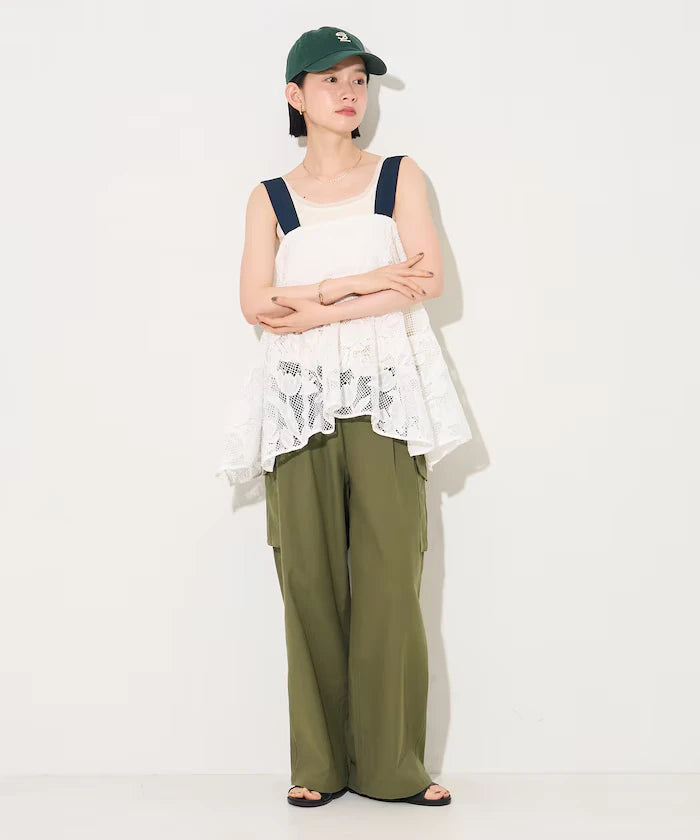 Flower Motif Batten Lace Iris Hem Camisole Top 【Limited Edition】