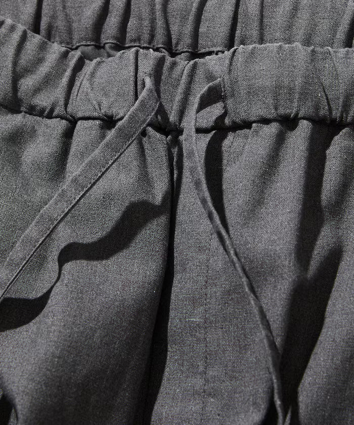 Wide Silhouette Linen Mix Tuck Easy Pants [Limited Edition]