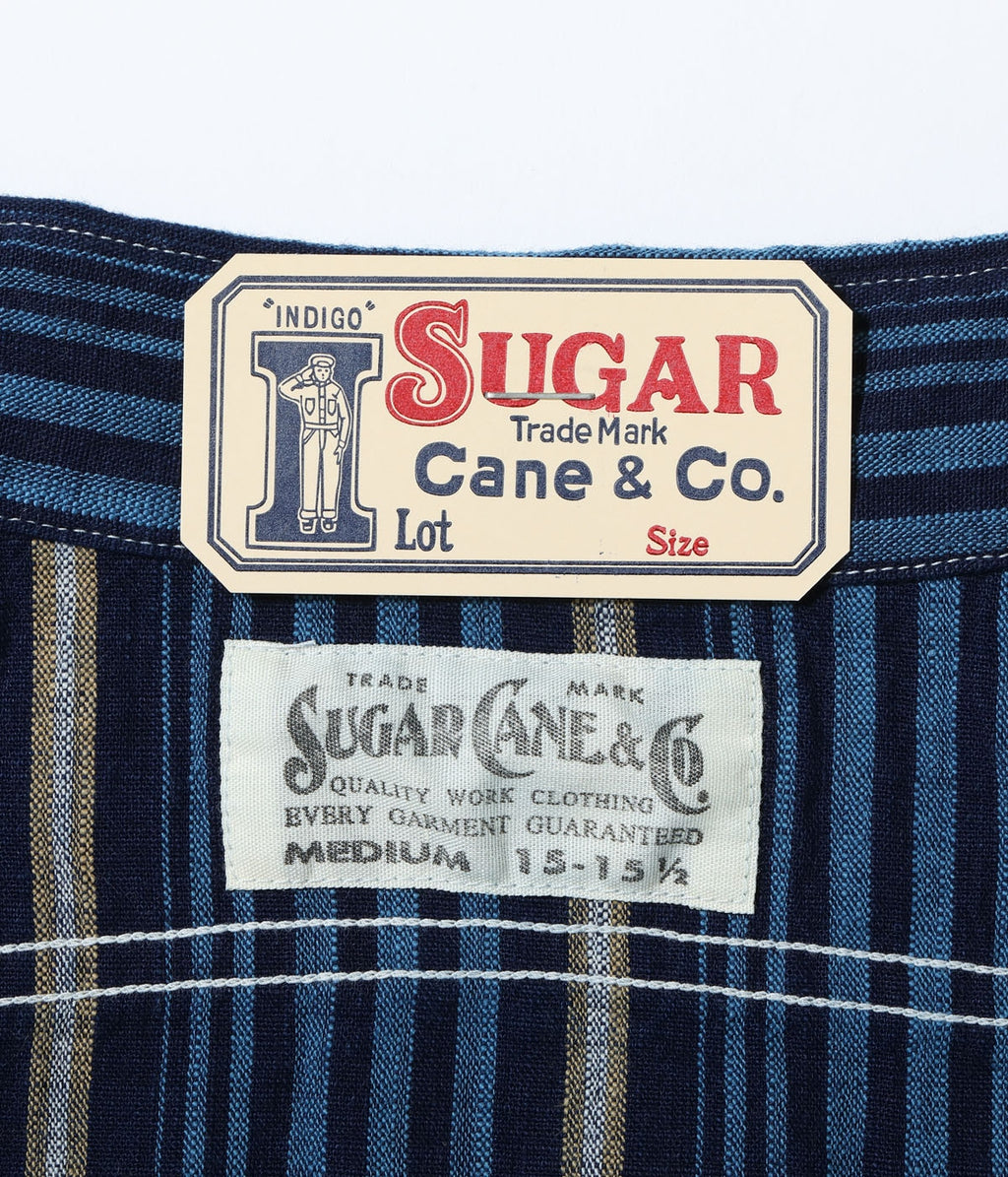 FICTION ROMANCE 5.5oz. INDIGO STRIPE WORK SHIRT