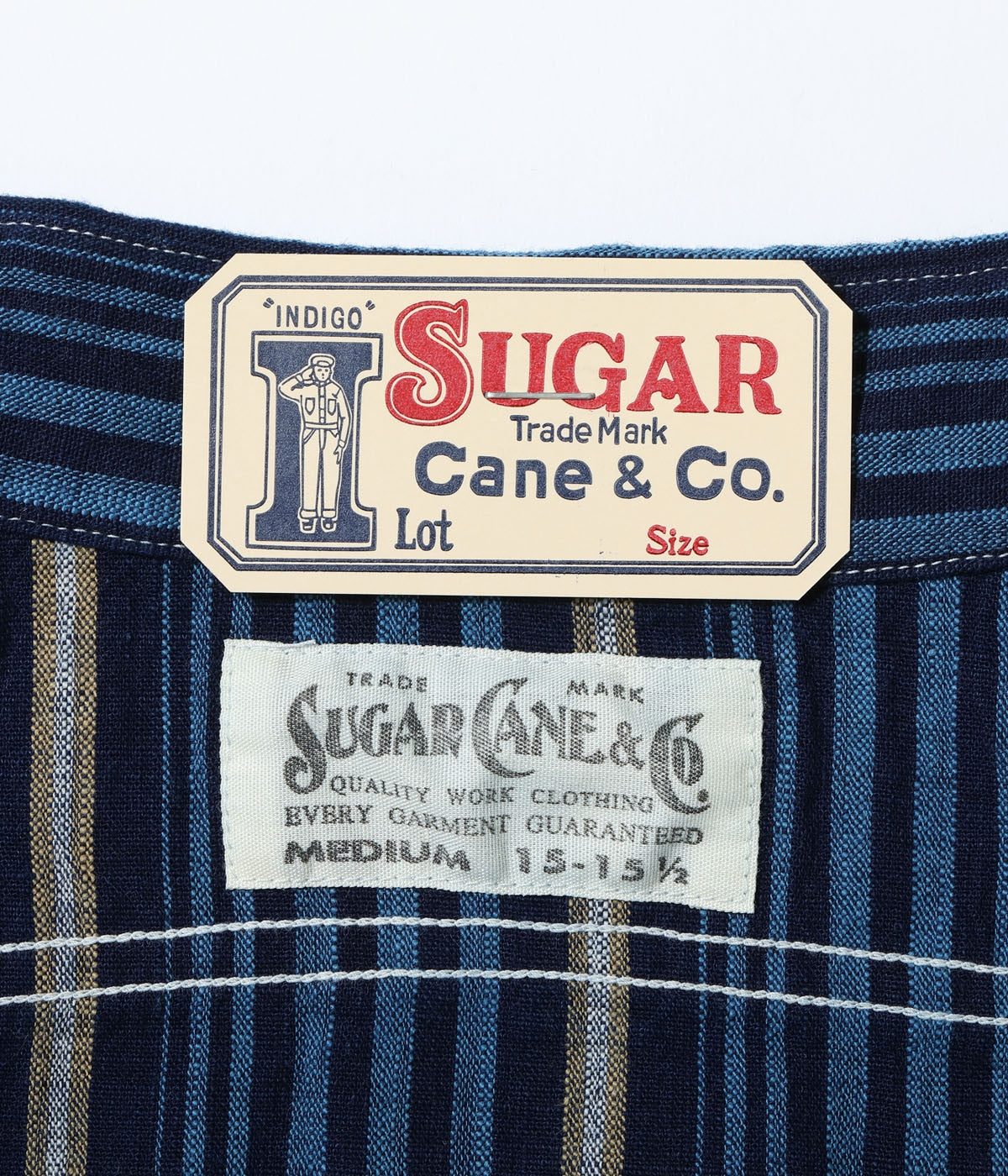 FICTION ROMANCE 5.5oz. INDIGO STRIPE WORK SHIRT