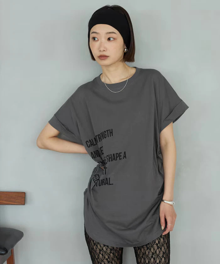 Organic Cotton Shirring Logo T-Shirt
