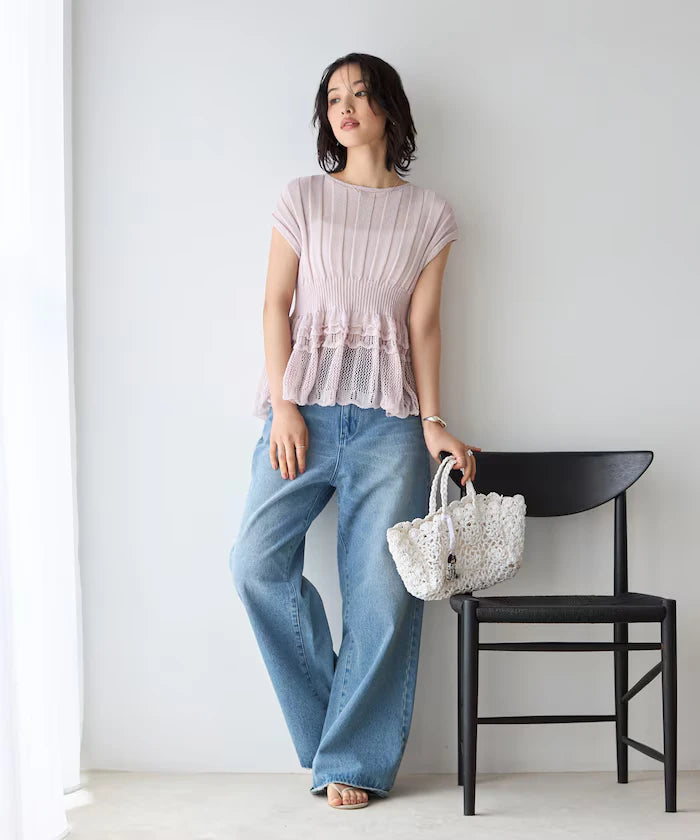 Japan Made Whole Garment Peplum Top